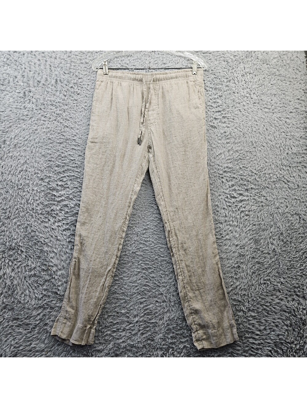 Panama Jack Linen Pants Men Small Beige Drawstring (Fits 31-32x28)
